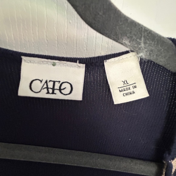 Blue, white & brown wrap sweater - Picture 4 of 6